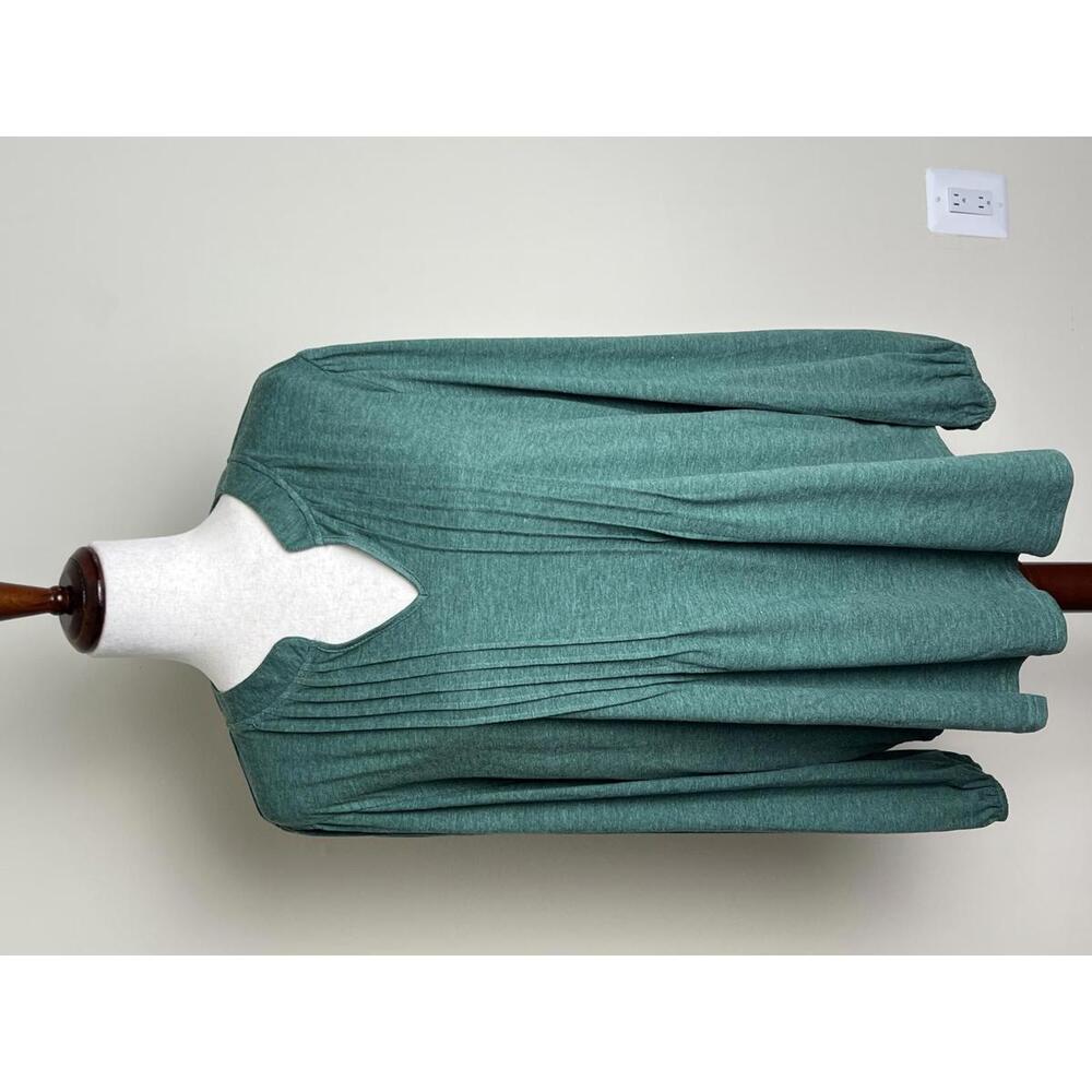 MIHOLL Green Pleated Front Long Sleeve Top NWT Size XXL